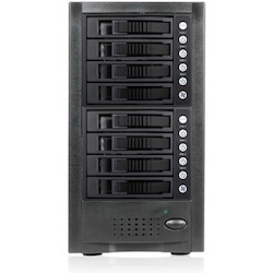 RAIDage JAGE6BT8MSBK Drive Enclosure 12Gb/s SAS, SATA/600 - Mini-SAS HD Host Interface Tower - Black