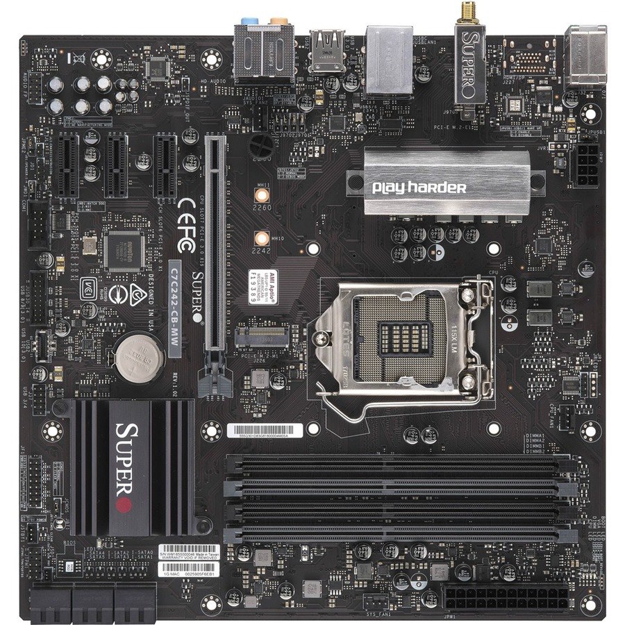 Supermicro C7C242-CB-MW Desktop Motherboard - Intel C242 Chipset - Socket H4 LGA-1151 - Micro ATX
