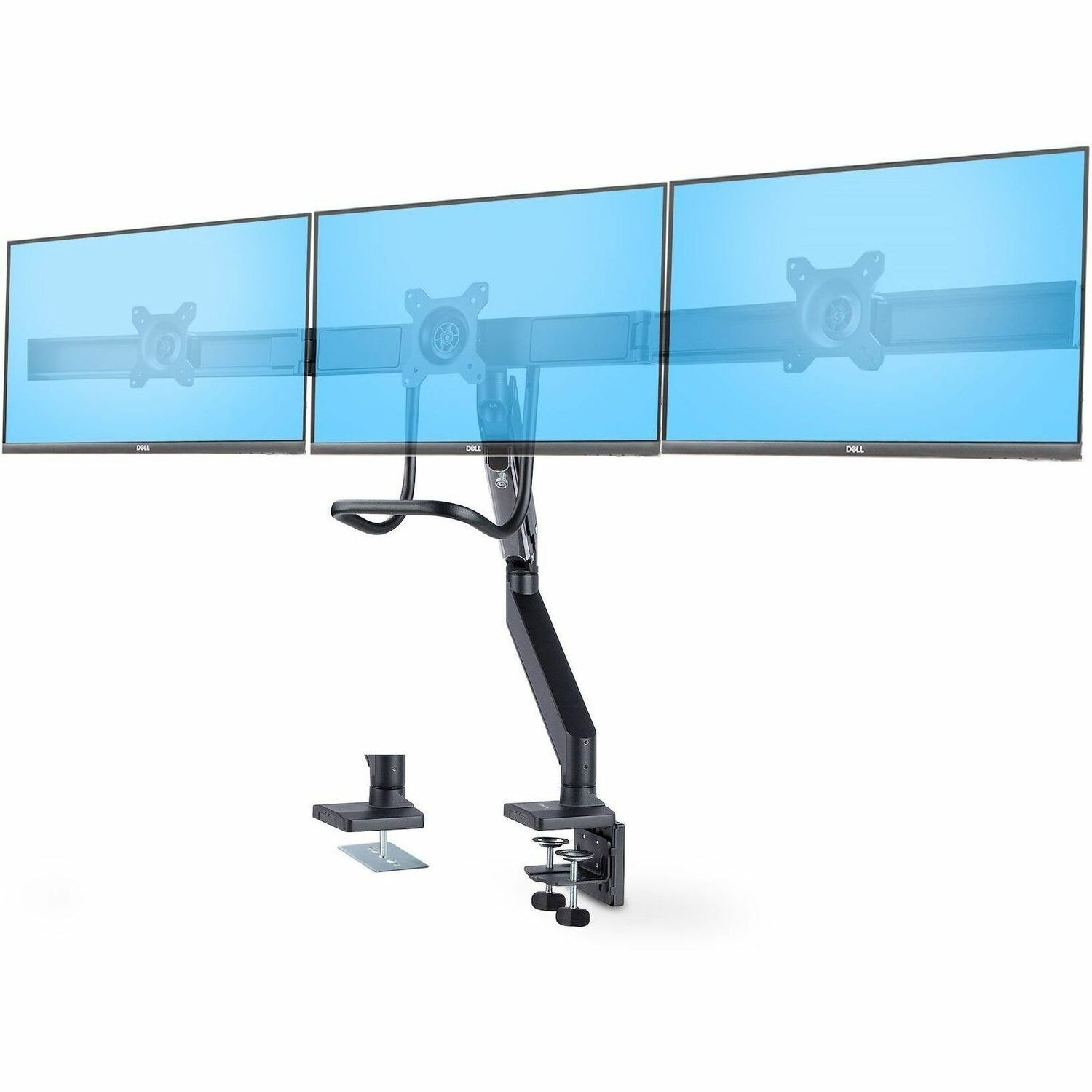 STARTECH.COM CROSSBAR TRIPLE MONITOR DESK MOUNT - UP TO THREE 27" MONITORS, VESA, 5YR
