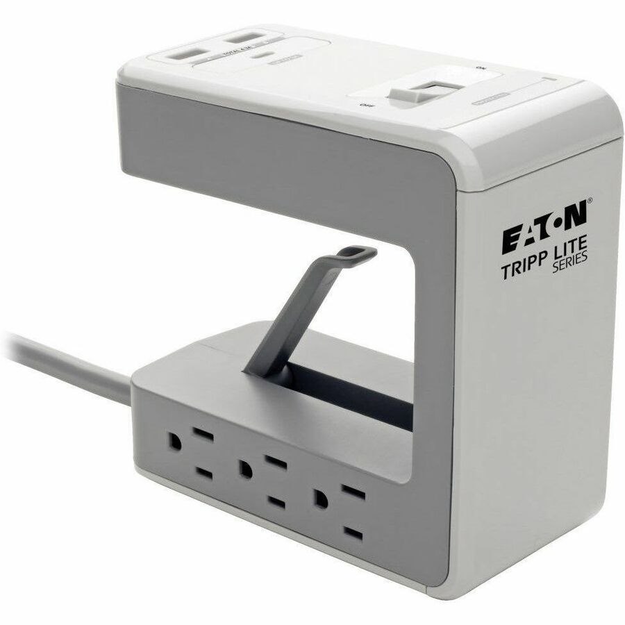 Eaton Tripp Lite Series 6-Outlet Surge Protector w/2 USB-A (4.8A Shared) & 1 USB-C (3A) - 8 ft. (2.43 m) Cord, 1080 Joules, Desk Clamp