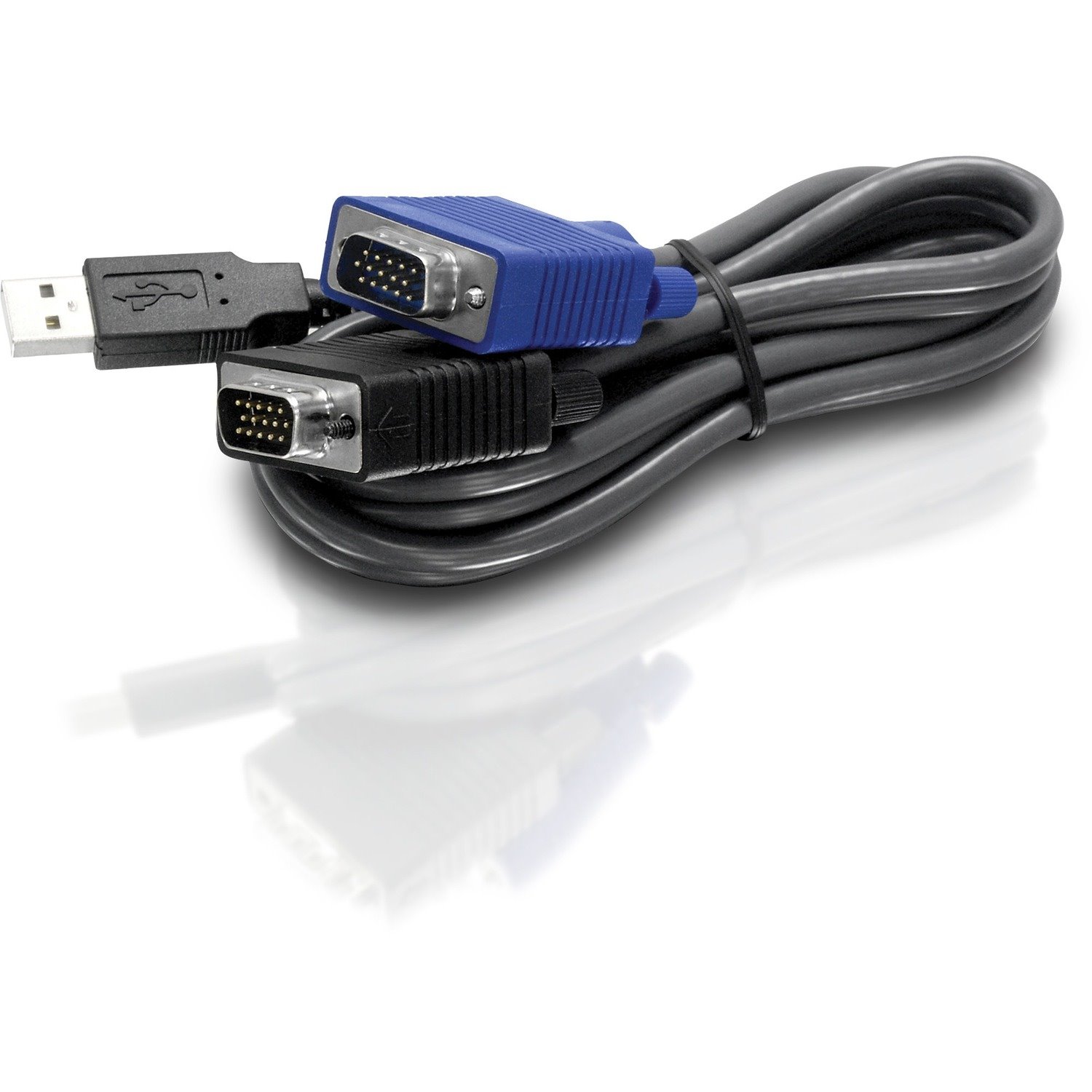 TRENDnet USB VGA KVM Cable,15 Feet, TK-CU15, Connect with TRENDnet KVM Switches, USB Keyboard/Mouse Cable and Monitor Cable