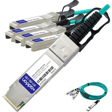 AddOn Extreme Networks® 10319 to Intel® XAOCBL-2M Compatible TAA Compliant 40GBase-AOC QSFP+ to 4xSFP+ Direct Attach Cable (850nm, MMF, 2m)