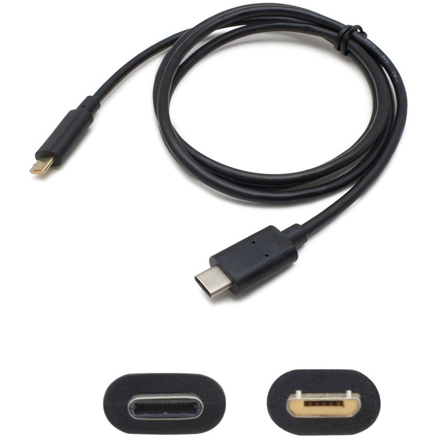AddOn 1m USB C 3.1 Male to Micro USB B 2.0 Male Black Adapter Cable