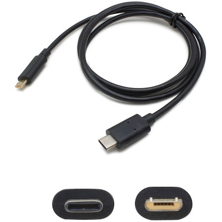 AddOn 1m USB C 3.1 Male to Micro USB B 2.0 Male Black Adapter Cable