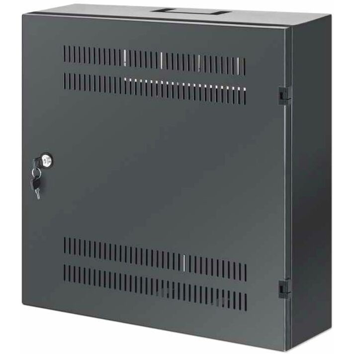 Low-Profile 19" Wall Mount Cabinet with 4U Horizontal and 2U Vertical Rails Slim, Space-saving Enclosure with Only 170 mm (6.7 in.) Depth, Ideal for AV, Multimedia and Surveillance Applications, Assembled, Black RAL 7021