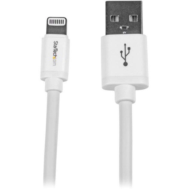 StarTech.com 2m (6ft) Long White AppleÂ&reg; 8-pin Lightning Connector to USB Cable for iPhone / iPod / iPad