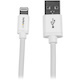 StarTech.com 2m (6ft) Long White Apple® 8-pin Lightning Connector to USB Cable for iPhone / iPod / iPad