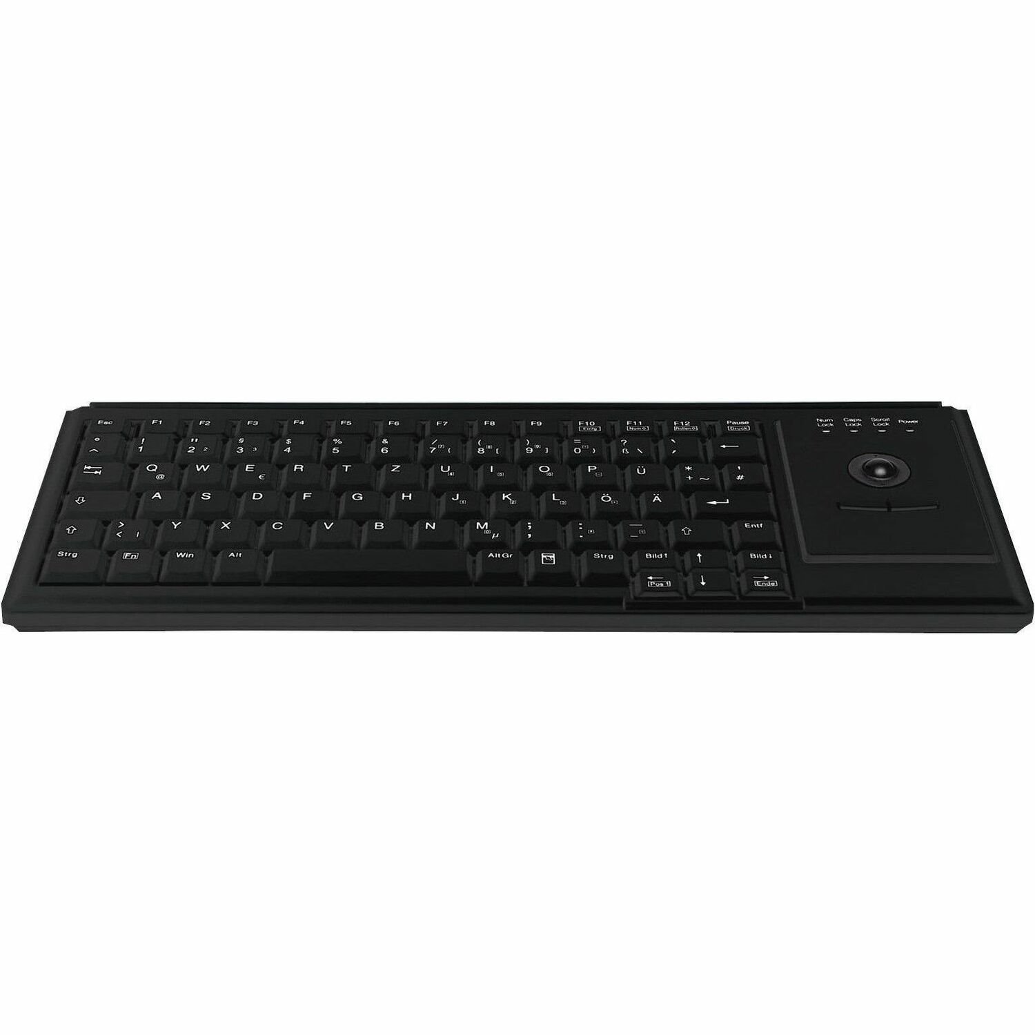 Active Key Keyboard - Cable Connectivity - USB 1.1 Interface - Trackball - English (UK) - Black