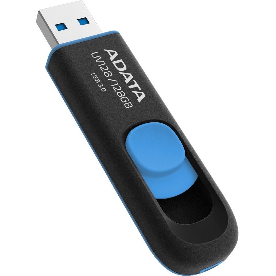 Adata UV128 128 GB USB 3.2 (Gen 1) Flash Drive - Black, Blue