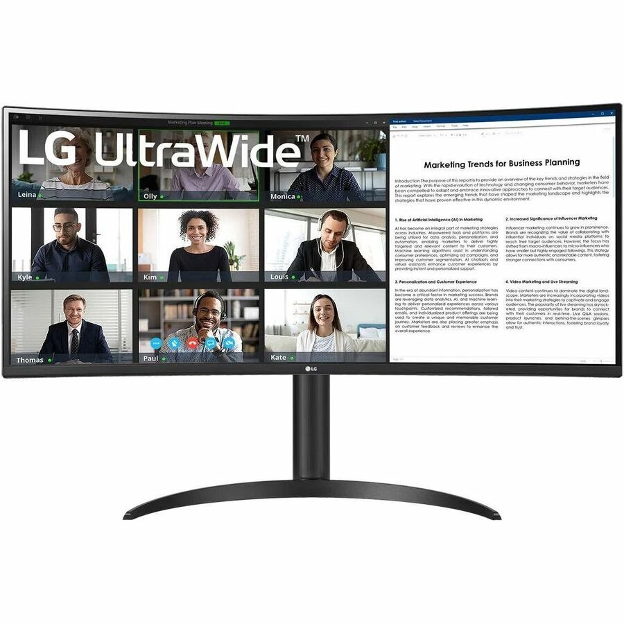 LG Ultrawide 34BR55QC-B 34" Class WQHD Curved Screen LCD Monitor - 21:9 - Textured Black