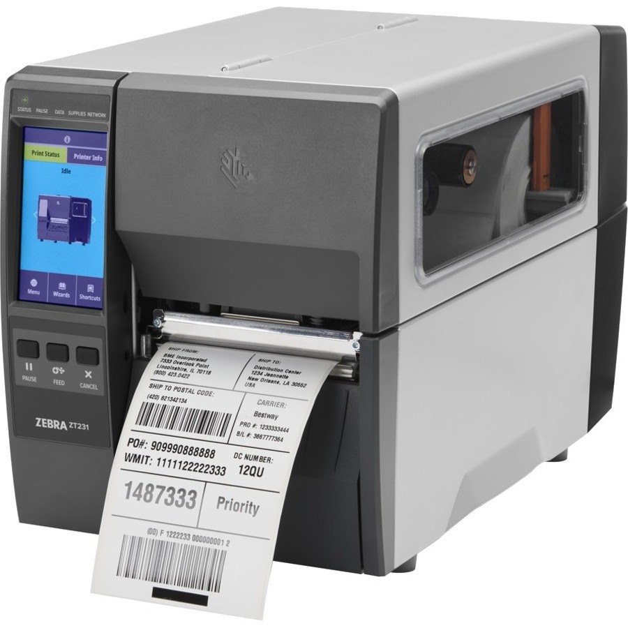 Zebra ZT231 Desktop Thermal Transfer Printer - Monochrome - Label Print - Ethernet - USB - USB Host - Serial - Bluetooth - BR
