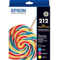 Epson 212 Original Standard Yield Inkjet Ink Cartridge - Value Pack - Black, Cyan, Magenta, Yellow - 1 Pack