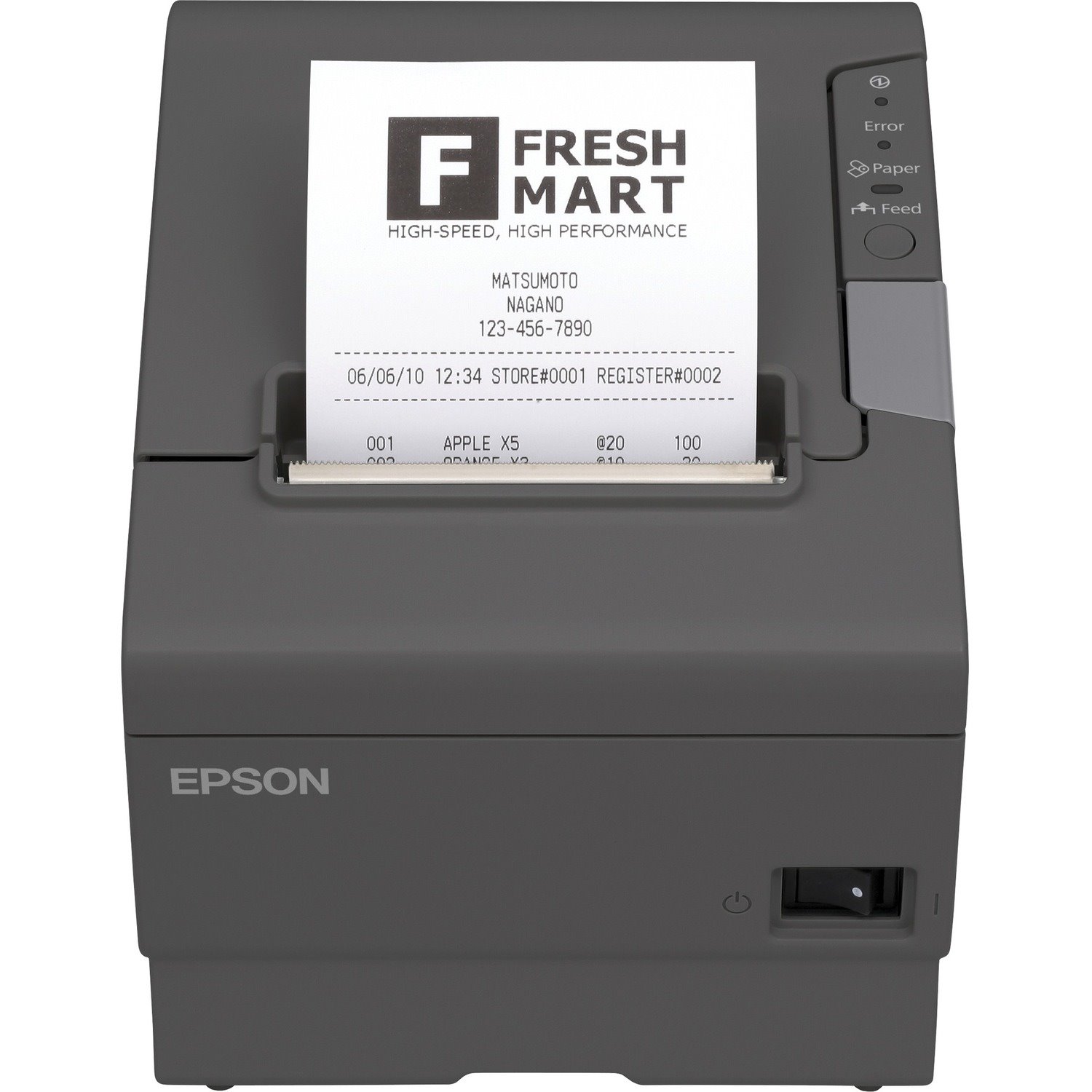 Epson TM-T88V Direct Thermal Printer - Monochrome - Receipt Print - Ethernet - USB - With Cutter - Dark Gray