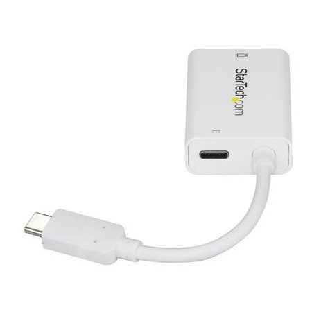 StarTech.com USB C to VGA Adapter with 60W Power Delivery Pass-Through - 1080p USB Type-C to VGA Video Converter w/ Charging - White
