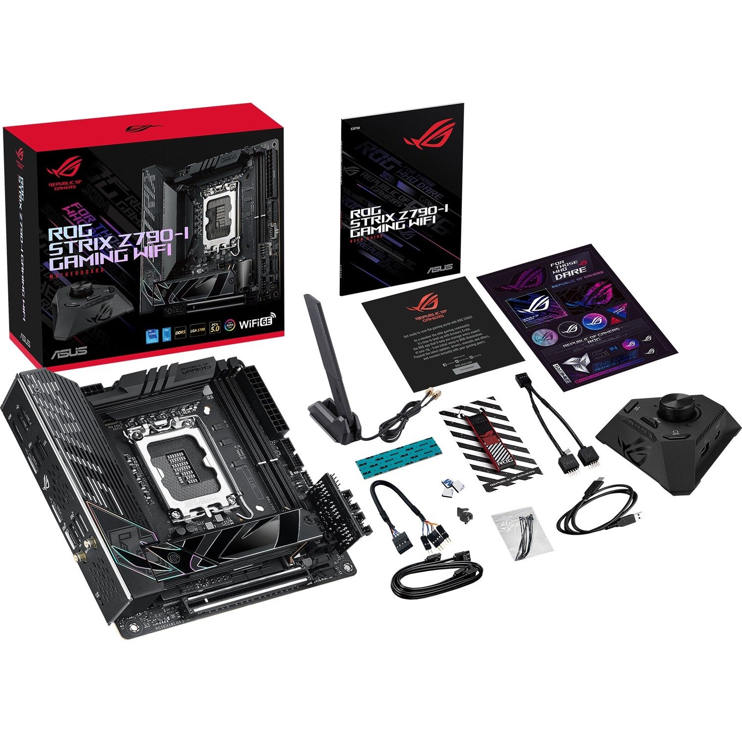 Asus ROG Strix STRIX Z790-I GAMING WIFI Gaming Desktop Motherboard - Intel Z790 Chipset - Socket LGA-1700 - Mini ITX