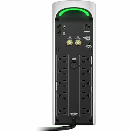 APC Back-UPS Pro for Gaming, 1500VA/900W, Tower, 120V, 10x NEMA 5-15R outlets, RGB Lights, Pure Sine Wave, Arctic (White)