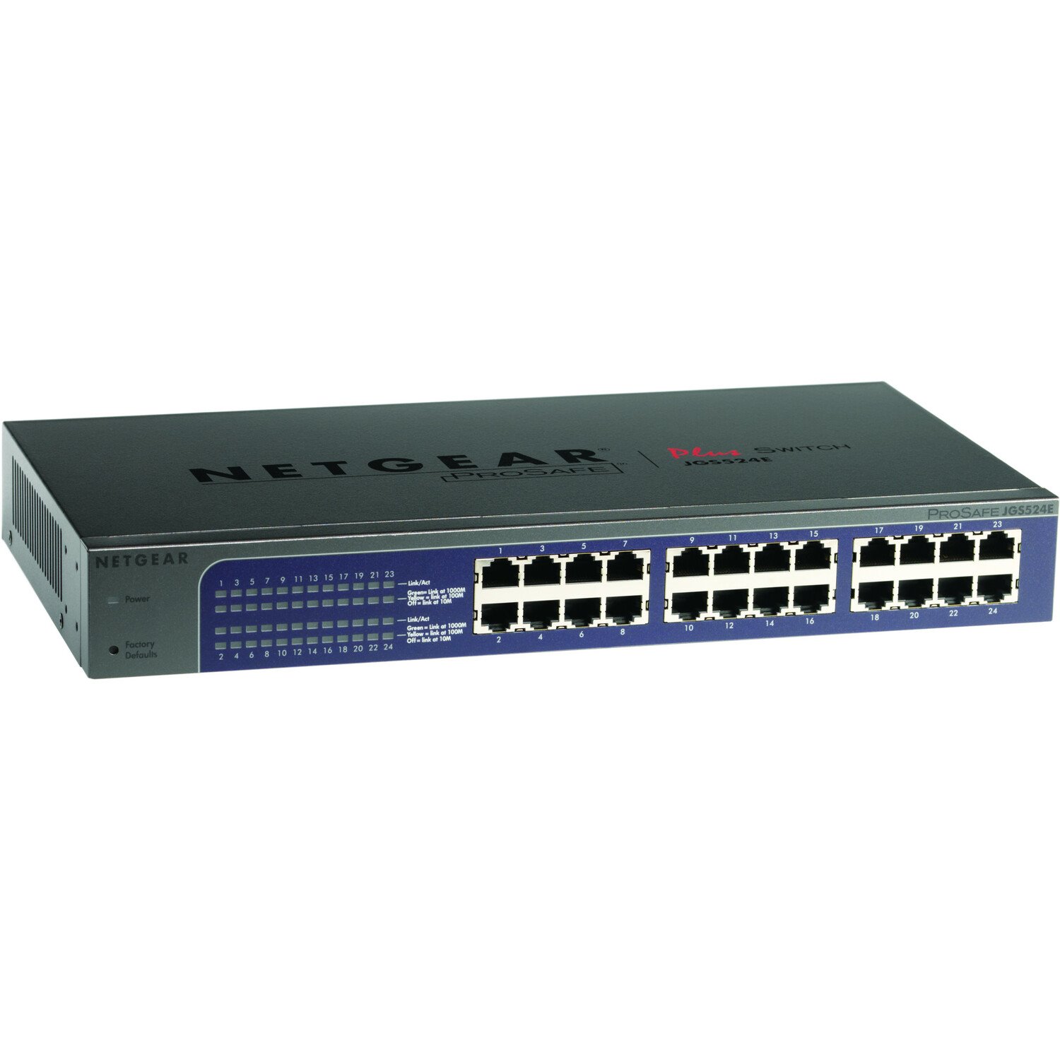 Netgear ProSafe Plus JGS524E 24 Ports Ethernet Switch - 10/100/1000Base-T