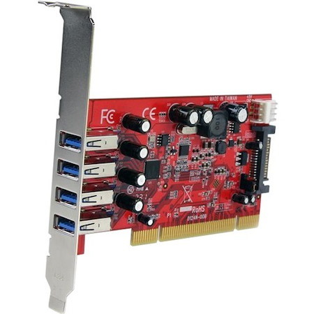 StarTech.com 4 Port PCI SuperSpeed USB 3.0 Adapter Card with SATA/SP4 Power - 5Gbps