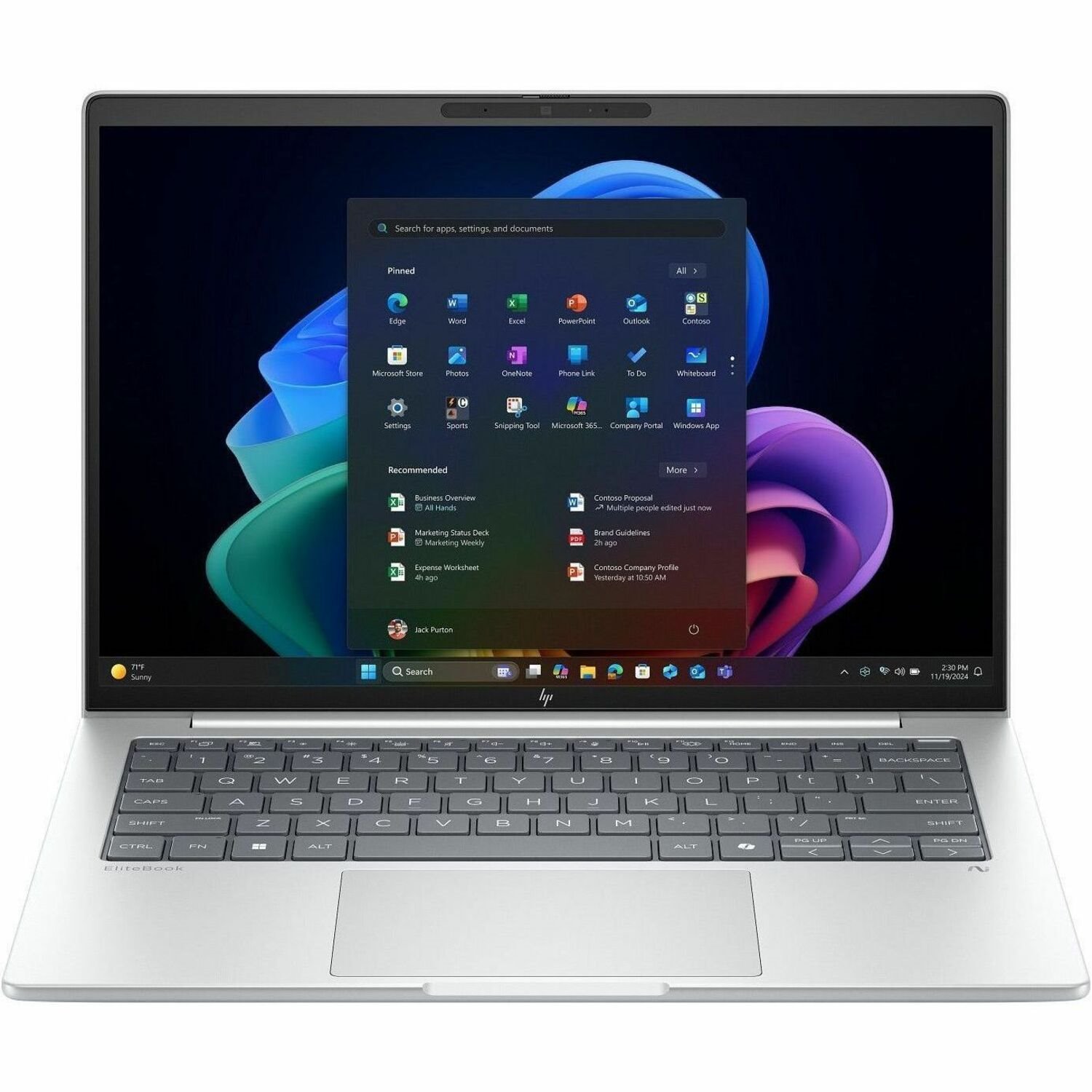 HP EliteBook 8 G1i 14" Touchscreen Notebook - WUXGA - Intel Core Ultra 7 268V - vPro Technology - 32 GB - 512 GB SSD - English Keyboard - Glacier Silver Aluminum