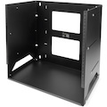 StarTech.com 2-Post 8U Open Frame Wall Mount Network Rack with Built-in Shelf and Adjustable Depth, Computer Rack for IT Equipment, TAA~