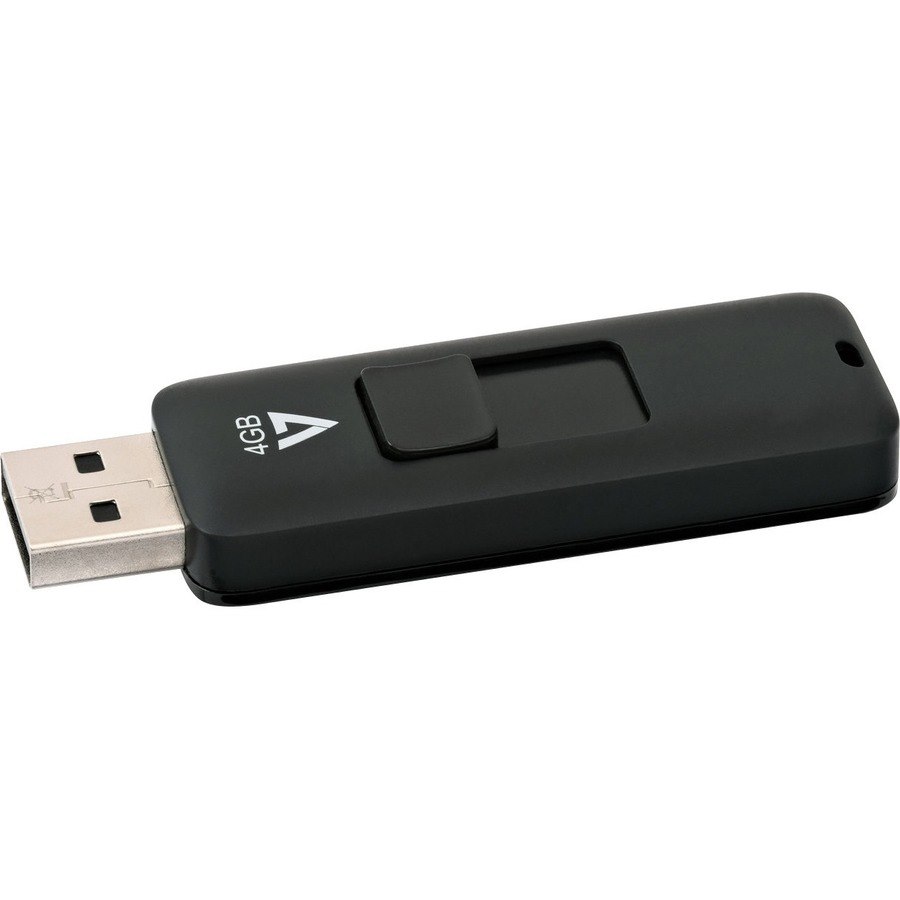 V7 VF24GAR-3N4GB USB 2.0 Flash Drive - With Retractable USB connector