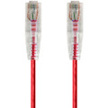 Monoprice SlimRun Cat6 28AWG UTP Ethernet Network Cable, 1ft Red