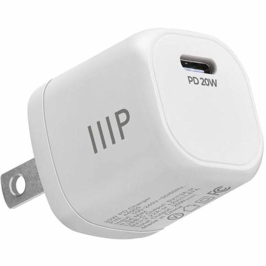 Monoprice 20W USB-C Mini Cubic Wall Charger White