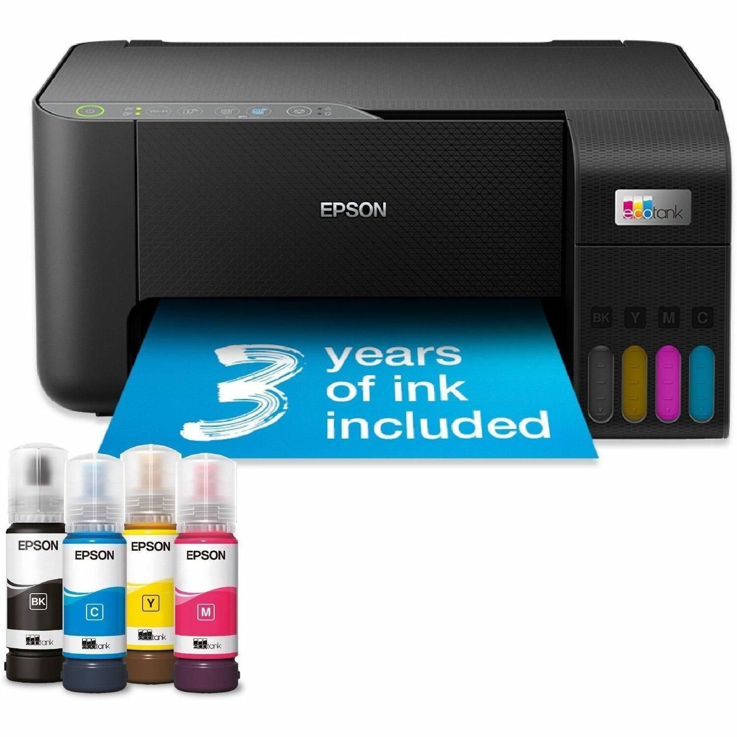 Epson ET-2865 Wired & Wireless EcoTank Inkjet Multifunction Printer - Colour - Black