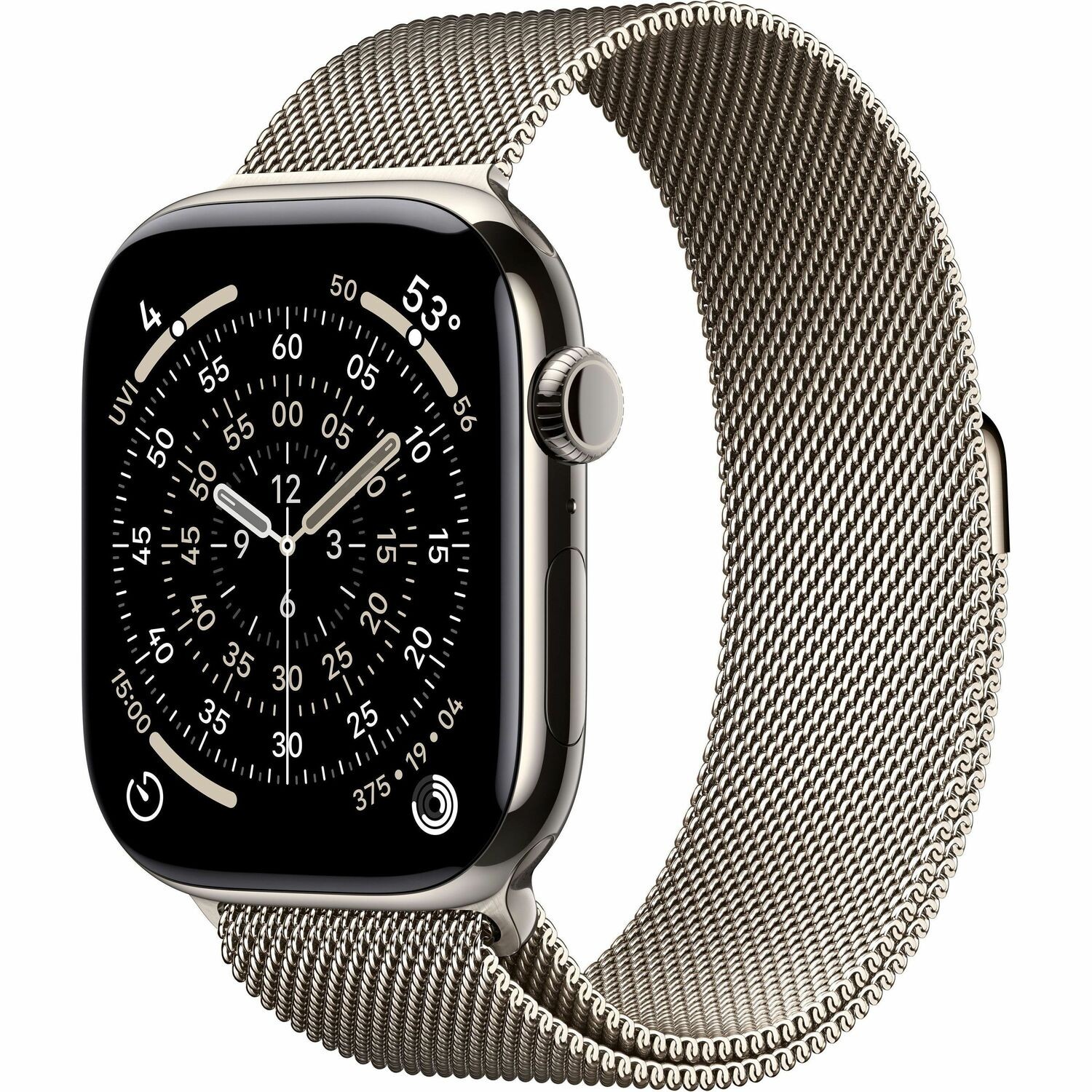 Apple Watch Series 11 Smart Watch - 46 mm Case Height - 39 mm Case Width - Natural Case Color - Natural Band Color - Titanium Case Material - Wireless LAN - 5G - LTE