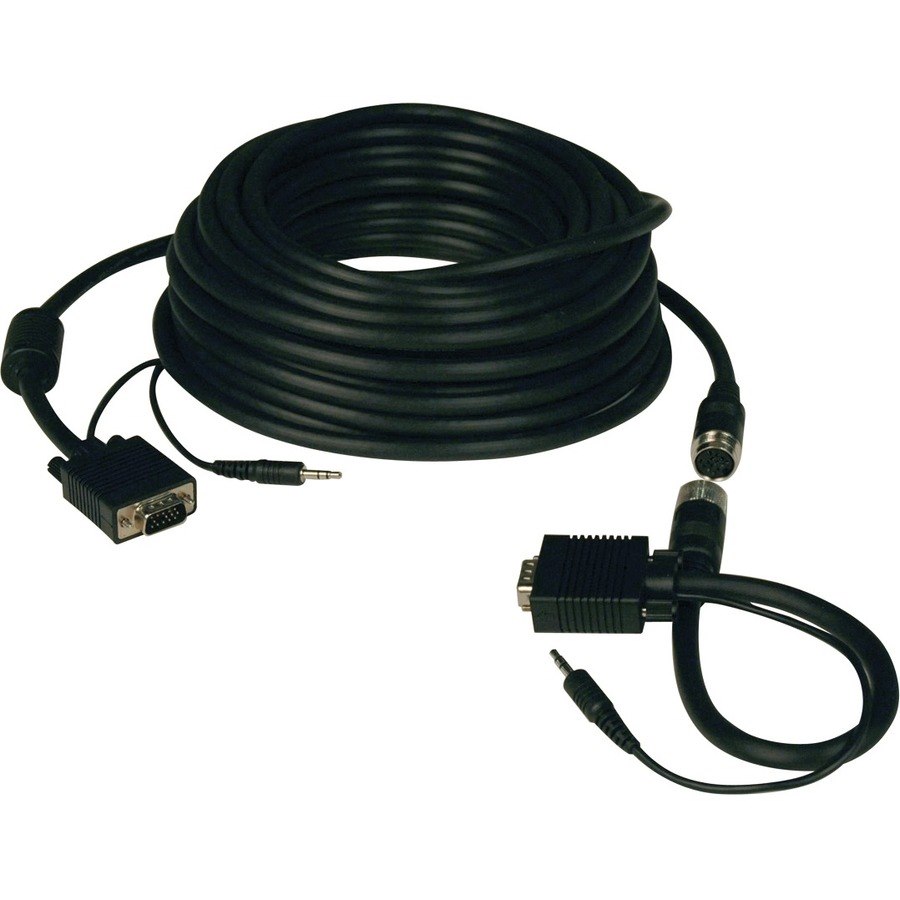 Tripp Lite by Eaton High Resolution SVGA/VGA Monitor Easy Pull Cable with Audio and RGB Coaxial (HD15 M/M), 100 ft. (30.5 m)