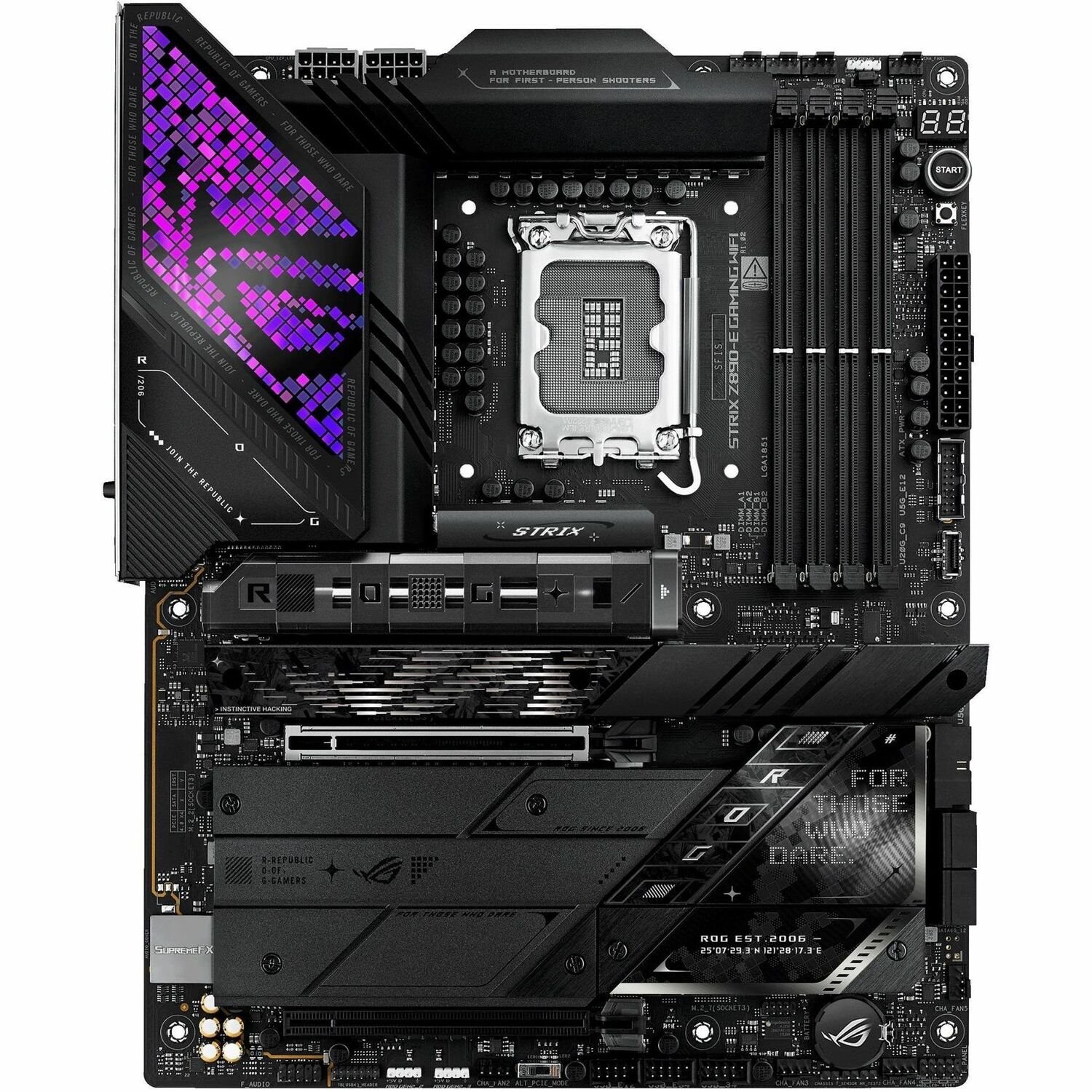 Asus ROG Strix Z890-E GAMING WIFI Gaming Desktop Motherboard - Intel Z890 Chipset - Socket LGA-1851 - ATX