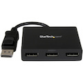 StarTech.com 3-Port DisplayPort 1.2 Splitter, DisplayPort to 3x DP Multi-Monitor Adapter, Dual 4K 30Hz and 1080p Computer MST Hub, Windows~3-Port Multi Monitor Adapter, DisplayPort 1.2 MST Hub, Dual 4K, 1x 1080p, Video Splitter for Extended Desktop Mode, Windows