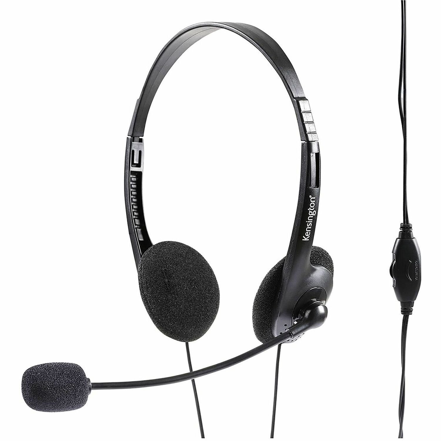 Kensington Headphones with Mic and Volume Black