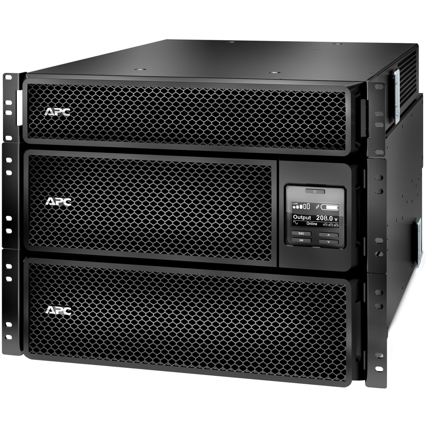 APC Smart-UPS On-Line, 8kVA/8kW, Rackmount 8U, 208V, 12x 5-20R+4x L6-20R+1x L6-30R NEMA, Network Card+SmartSlot, W/transformer 208V to 120V,W/rail kit