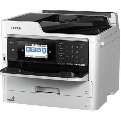 Epson WorkForce Pro WF-M5799 Wireless Inkjet Multifunction Printer-Monochrome-Copier/Fax/Scanner-24 ppm Mono Print-4800x1200 Print-Automatic Duplex Print-250 sheets Input-Color Scanner-1200 Optical Scan-Monochrome Fax-Gigabit Ethernet-Wireless LAN