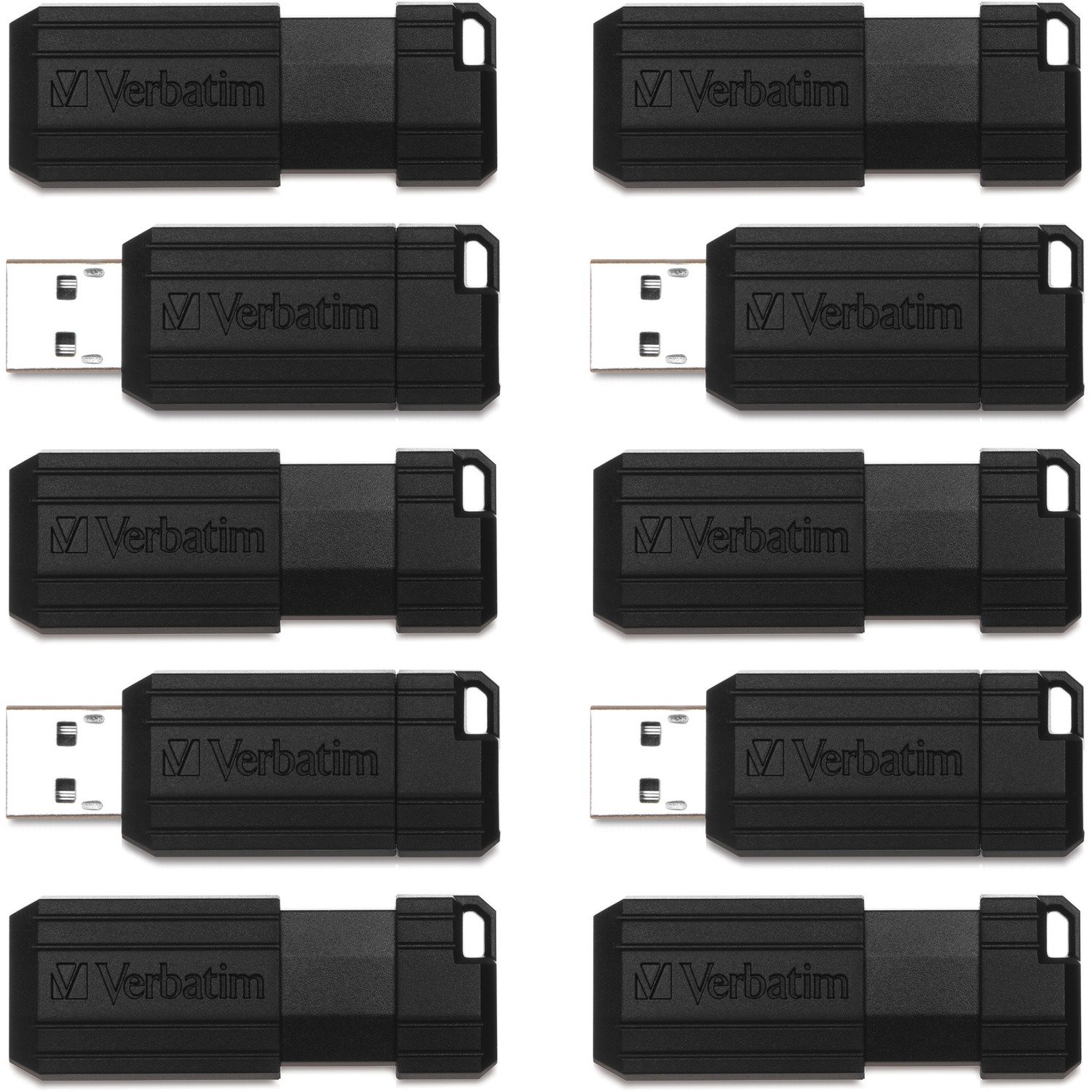 32GB PinStripe USB Flash Drive - Business 10pk - Black