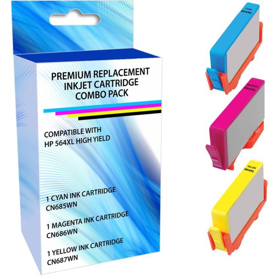 eReplacements D8J63BN-ER Remanufactured High Yield Ink Cartridge Replacement for HP 564XL Cyan/Magenta/Yellow Ink Color Combo Pack