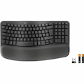 Logitech Wave Keys for Business Keyboard - Wireless Connectivity - USB Type A Interface - English (UK) - QWERTY Layout - Graphite