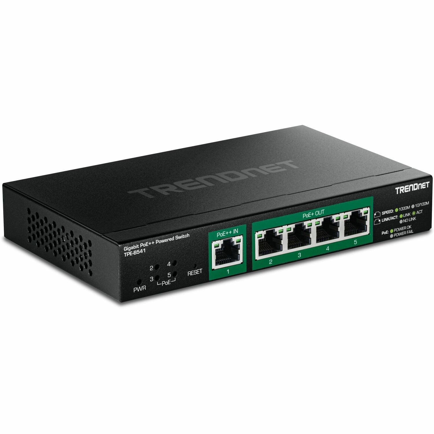 TRENDnet 5-Port Gigabit PoE++ Powered Managed Switch with PoE Passthrough