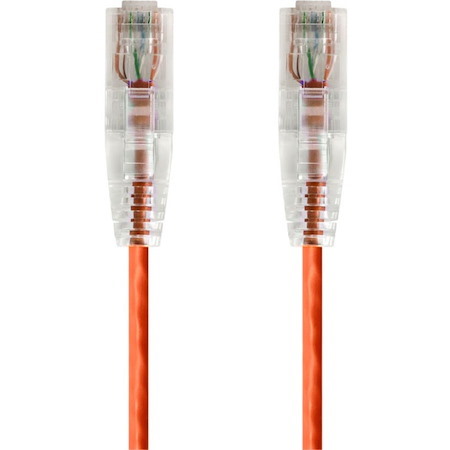 Monoprice SlimRun Cat6 28AWG UTP Ethernet Network Cable, 10ft Orange
