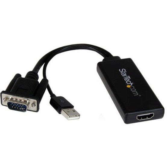 StarTech.com VGA to HDMI Adapter with USB Audio & Power - Portable VGA to HDMI Converter - 1080p