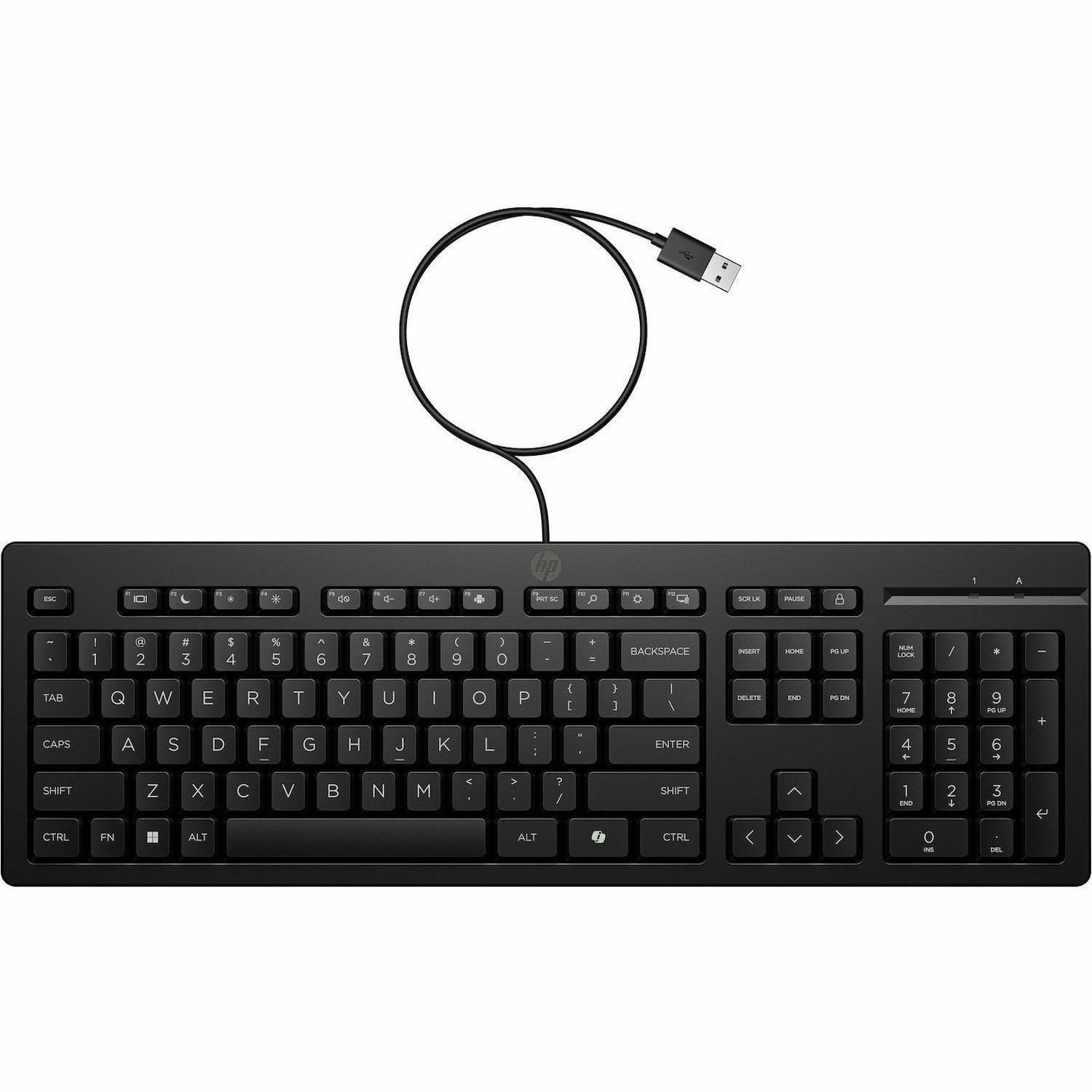 HP 125 Keyboard - Cable Connectivity - USB Type A Interface