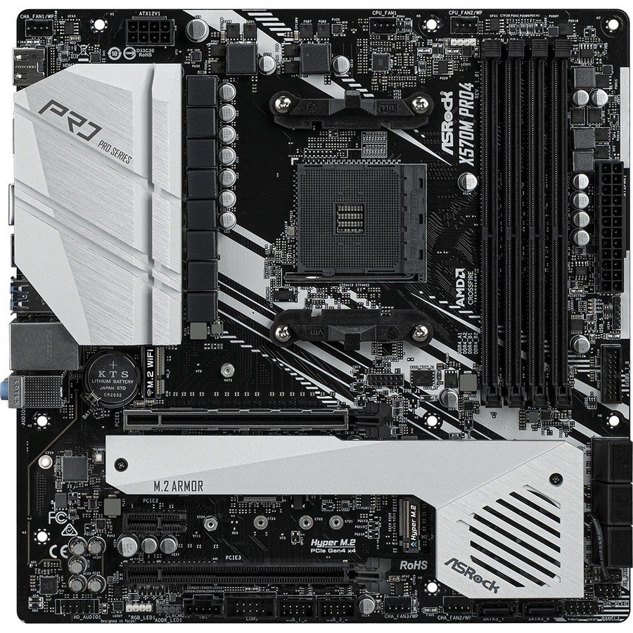 ASRock X570M Pro4 Desktop Motherboard - AMD X570 Chipset - Socket AM4 - Micro ATX