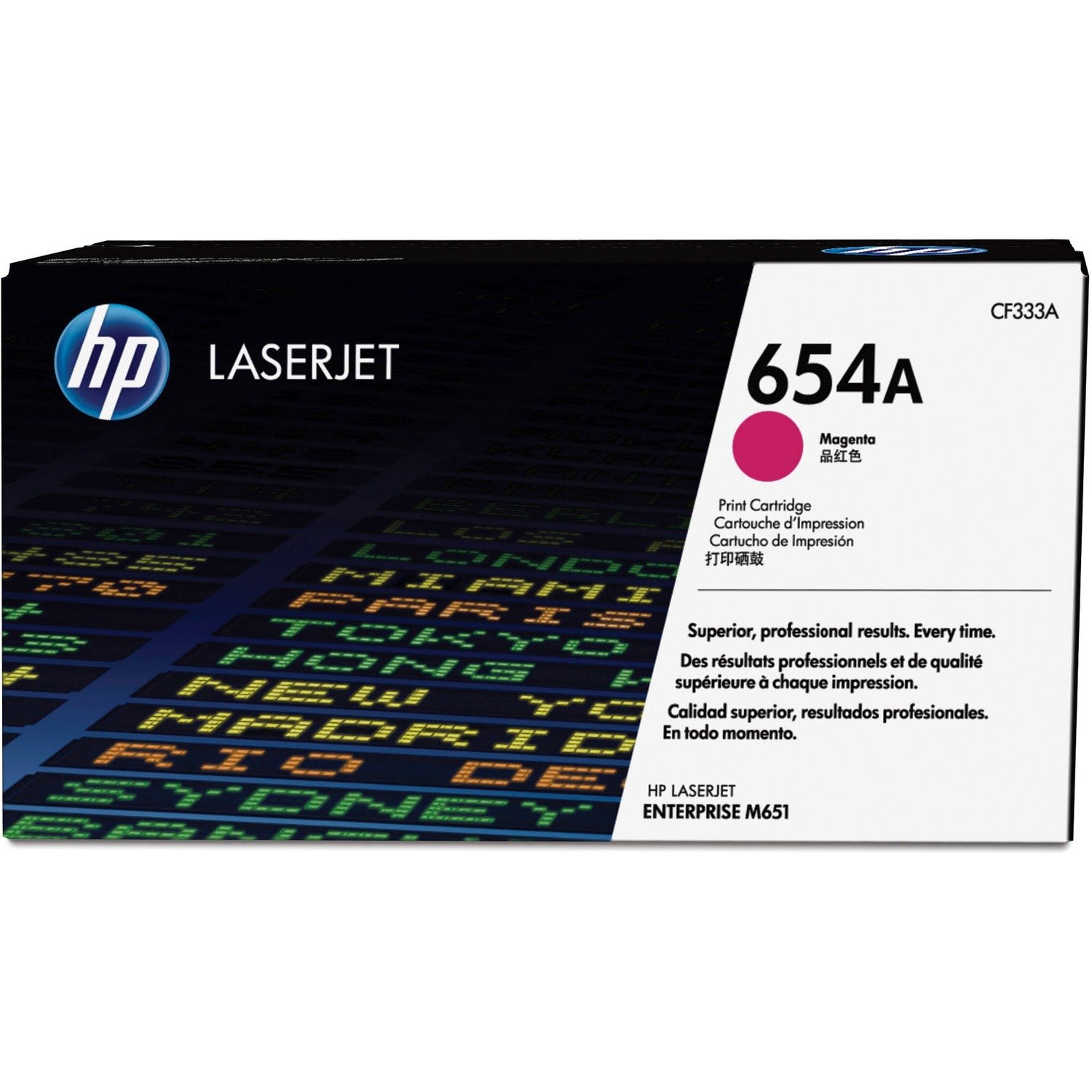 HP 654A (CF333A) Original Laser Toner Cartridge - Single Pack - Magenta - 1 Each