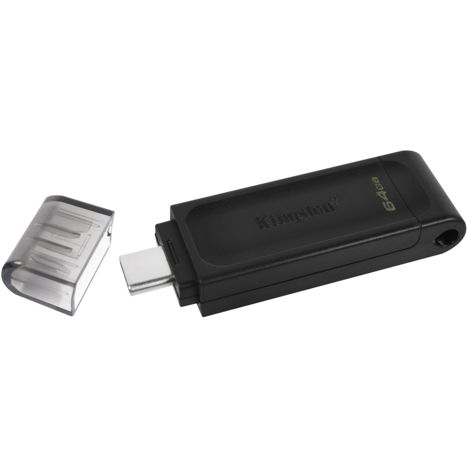 Kingston DataTraveler 70 DT70 64 GB USB 3.2 (Gen 1) Type C Flash Drive - Black