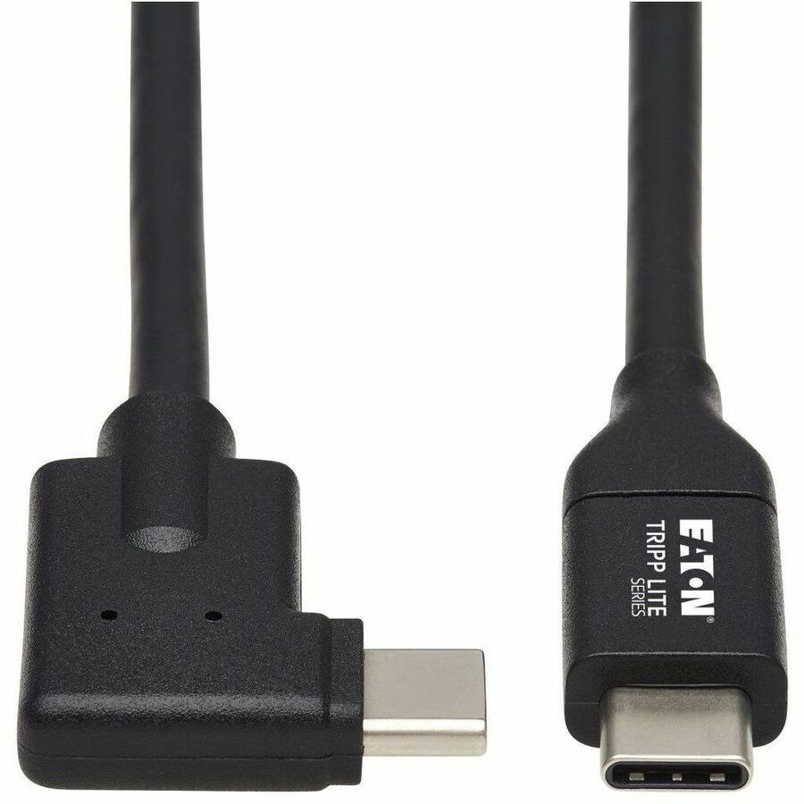 Eaton Tripp Lite Series USB-C Cable (M/M) - USB 3.2 Gen 1, (5 Gbps), Thunderbolt 3 Compatible, Right-Angle Plug, 1 ft. (0.3 m)