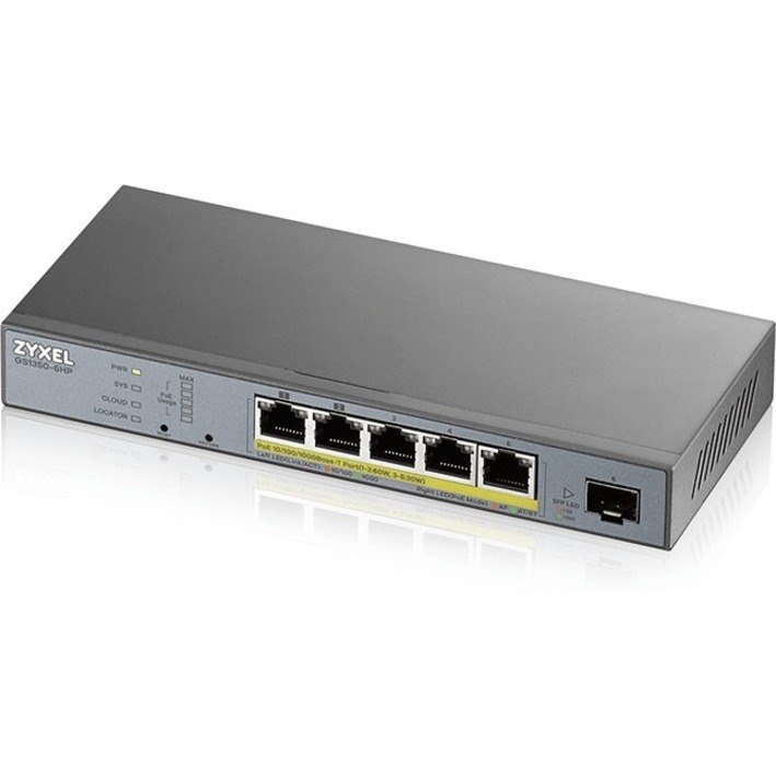 ZYXEL 5-port GbE Smart Managed PoE Switch with GbE Uplink