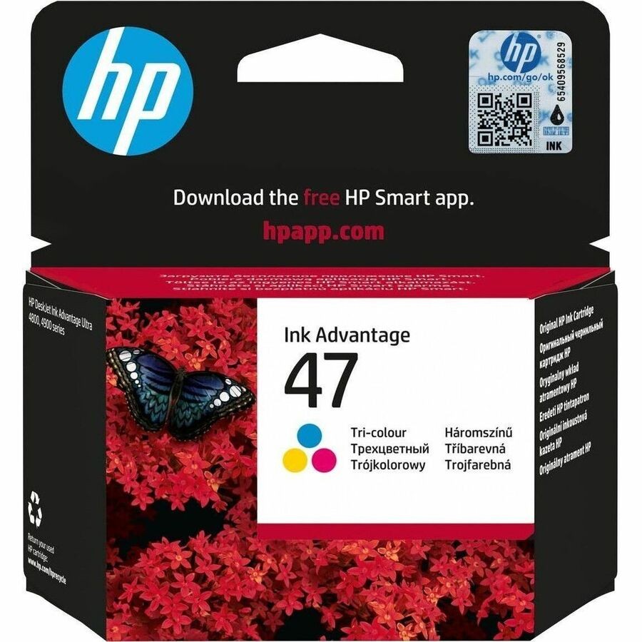 HP 47 Original Standard Yield Inkjet Ink Cartridge - Single Pack - Cyan, Magenta, Yellow - 1 / Pack