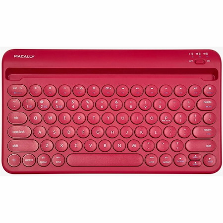 Macally Mac Portable Keyboard with iPhone or iPad Holder (Viva Magenta)
