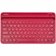 Macally Mac Portable Keyboard with iPhone or iPad Holder (Viva Magenta)